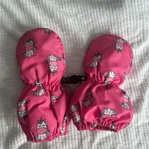 Kombi Thumbless Pink Unicorn Mittens Toddler